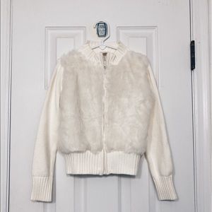 Gymboree • Furry Knit Sweater Vest Cream Girls Size Small NWT
